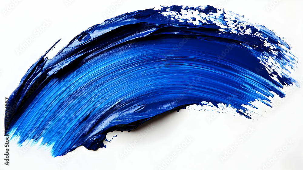 Dynamic Blue Paint Stroke: Abstract Art Texture