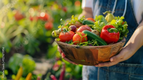 Healthcare professional holding a bowl of fresh vegetables, symbolizing healthy eating.