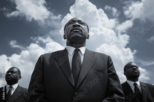Tribute to civil rights leaders reimagined with powerful presence against a dramatic sky