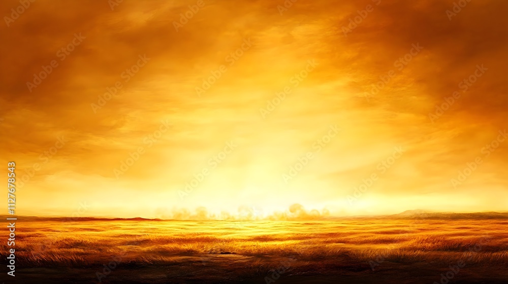 Fototapeta premium Golden Sunset Prairie Landscape