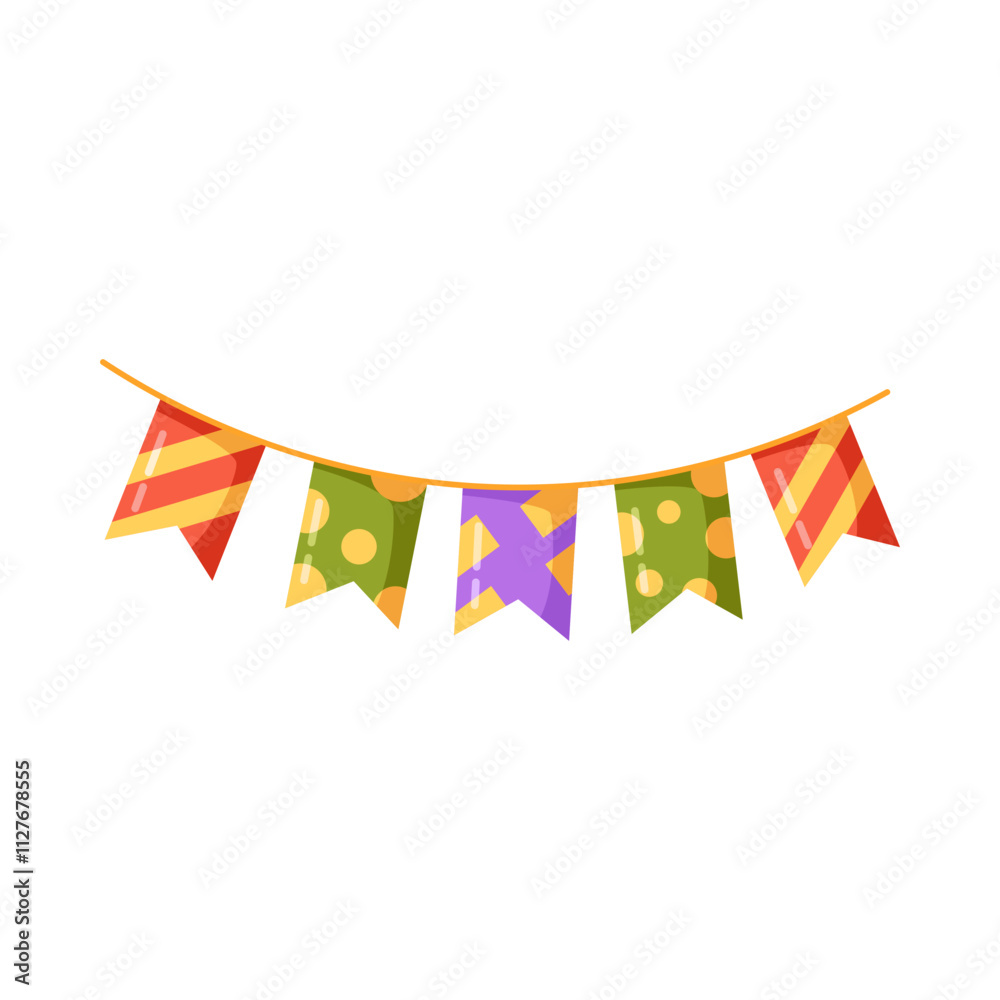 Obraz premium Decorative New Year Garland Illustration