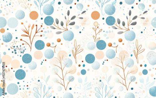 Retro style floral texture art background
