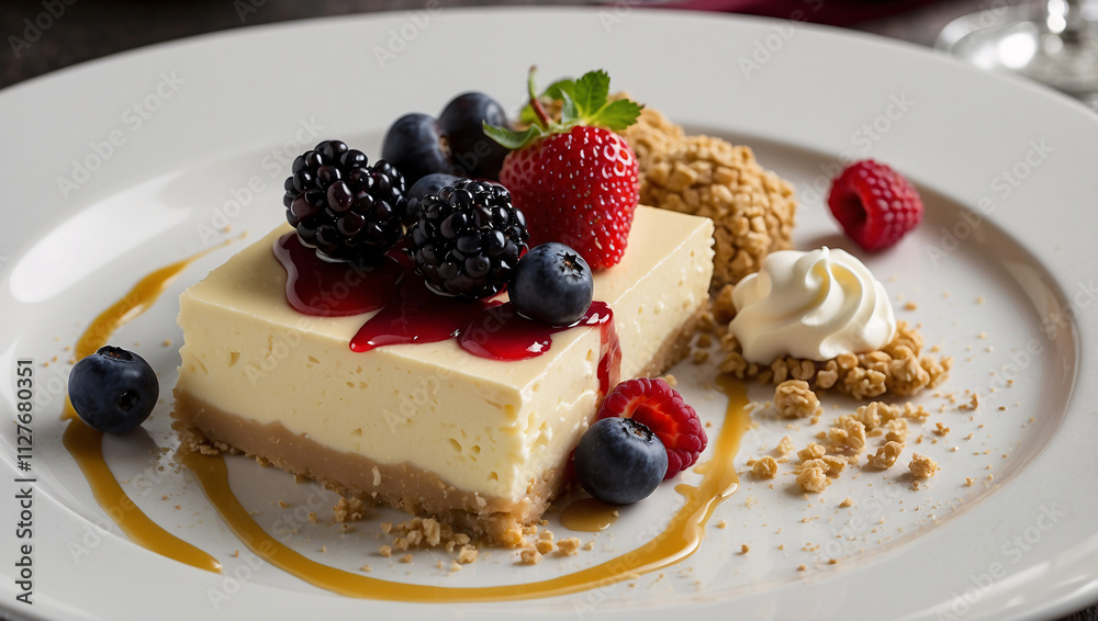Deconstructed Cheesecake with Cream Cheese Mousse and Berries