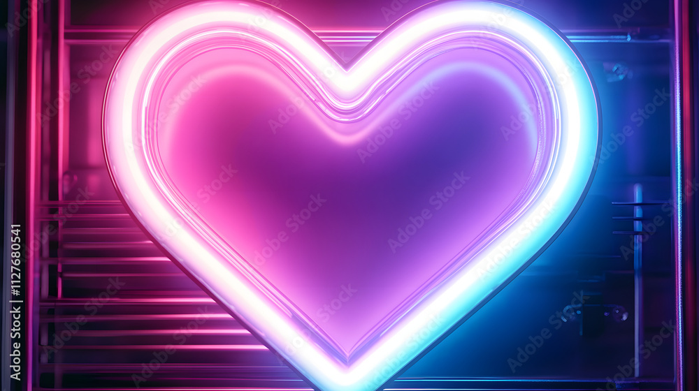 Heart neon Futuristic sign frame pink blue Heart neon Futuristic sign frame pink blue