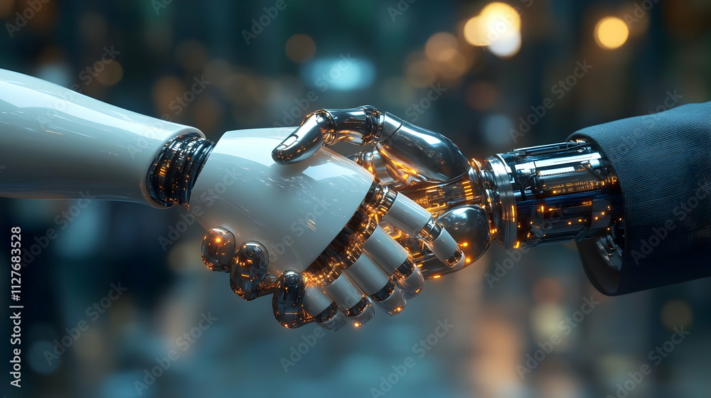 Robots Shake Hands: Future of AI Collaboration and Automation Robots Shake Hands: Future of AI Collaboration and Automation