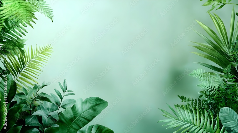 Obraz premium Tropical Green Leaf Background