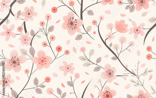 Retro style floral texture art background
