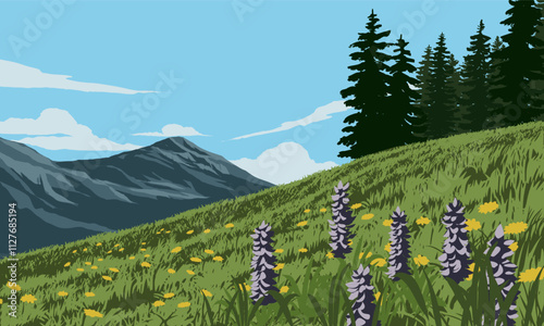 meadow with flowers