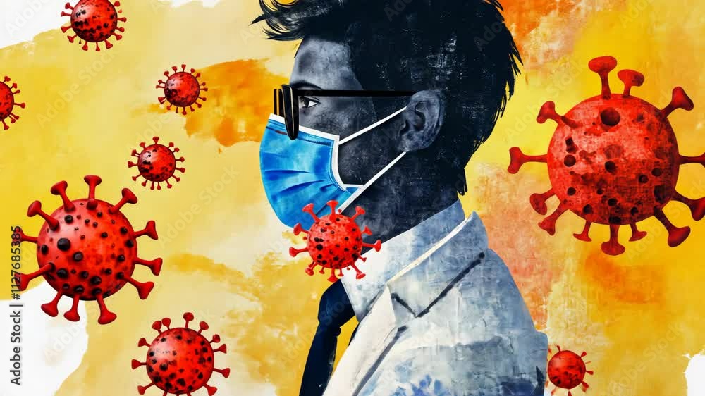 Doctor wearing protective mask fighting covid 19 virus
