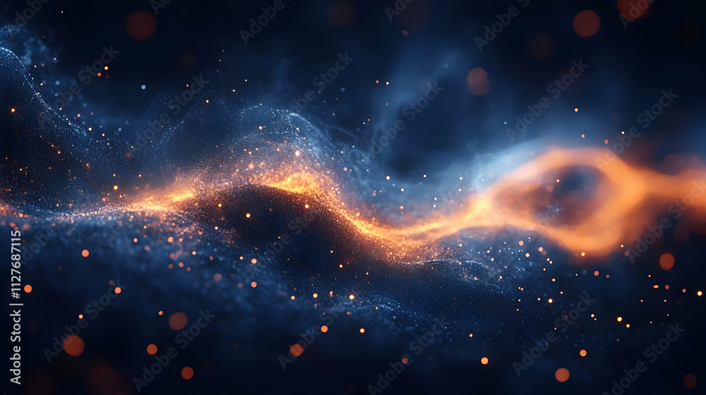 Abstract Particle Waves Flowing Dynamically in Vivid Hues