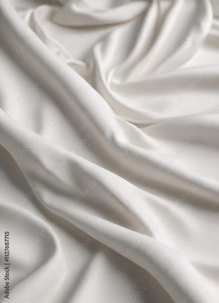 Obraz premium White fabric with subtle linen texture and gentle creases, white, background, linen, gentle