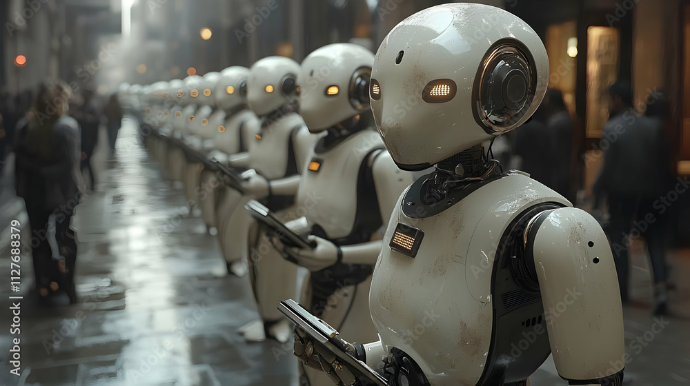 Future City: Robots Walk City Streets, Advanced AI Future City: Robots Walk City Streets, Advanced AI