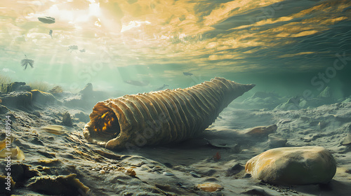 Dramatic photorealistic scene of precambrian eon. Eon. Illustration photo