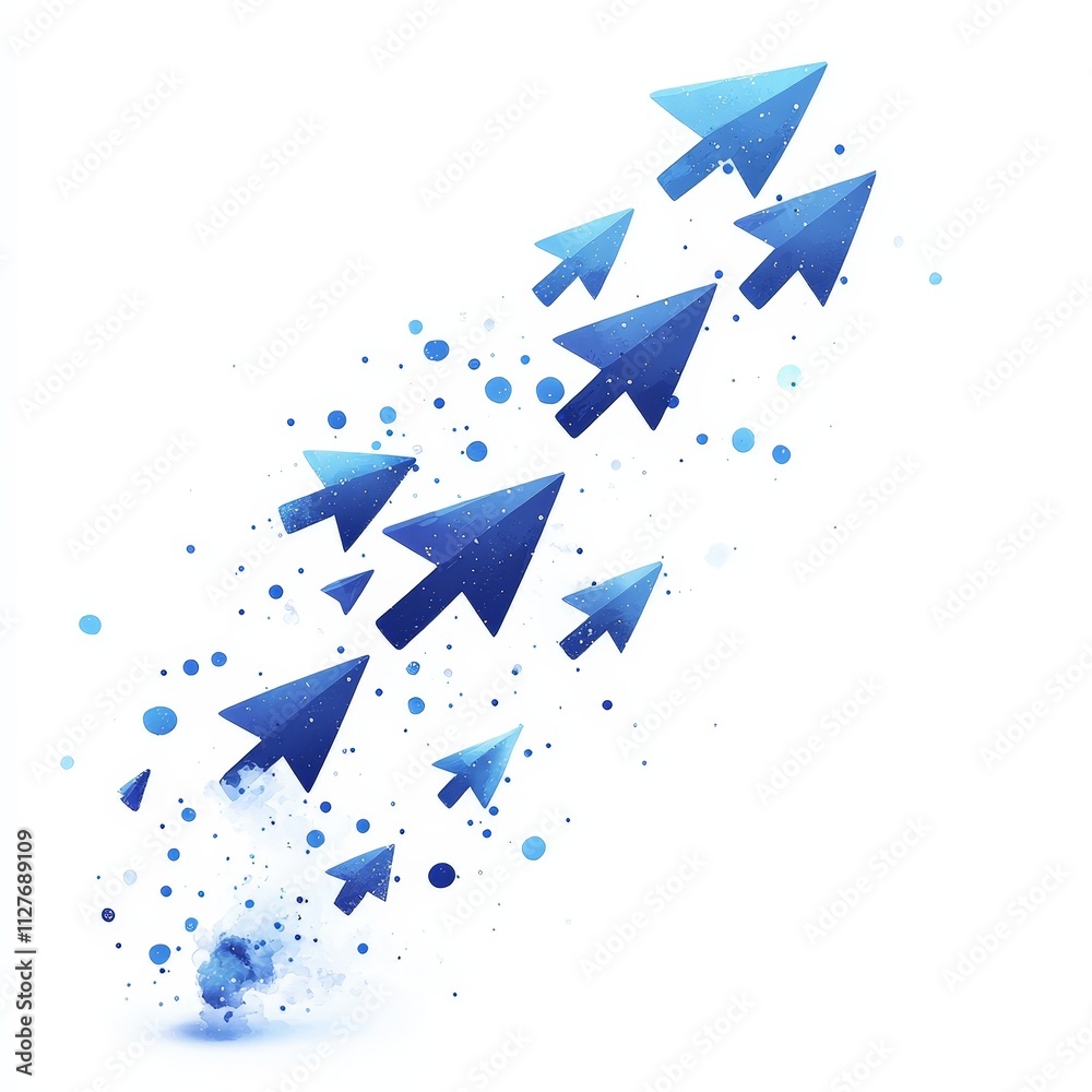 Blue Arrows Representing Business Growth Concept Blue Arrows Representing Business Growth Concept