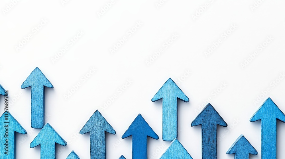 Blue Arrows Representing Business Growth Concept Blue Arrows Representing Business Growth Concept