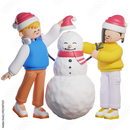 Decorating Snowman 3D character