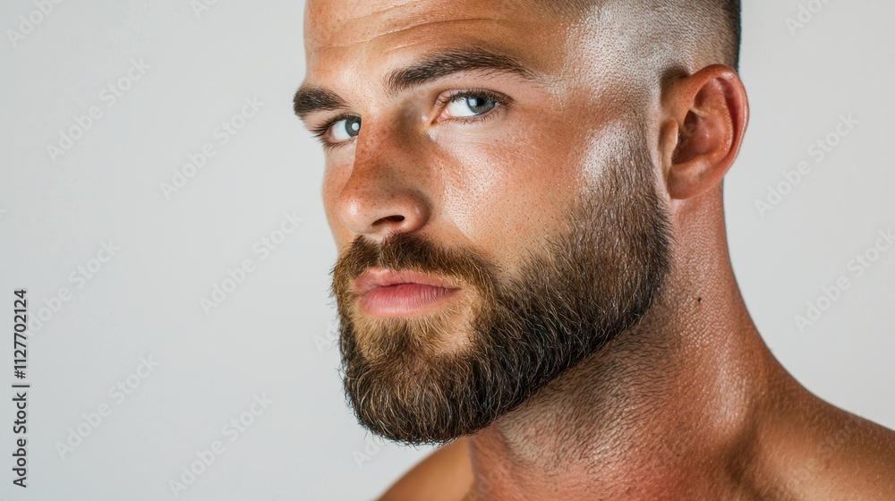 Obraz premium Close-Up of a Big Bodied Man with Beard
