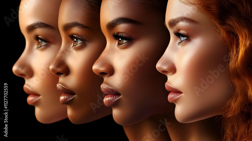 Diverse Beauty: Skin Tones, Radiant Faces, Gorgeous Features