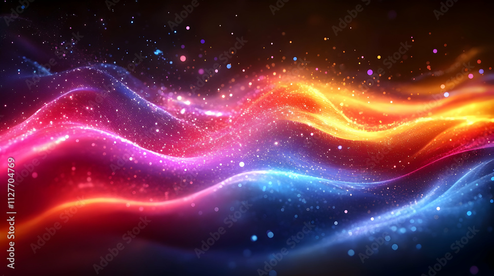 Vibrant Waves of Light Dance Beautifully in Abstract Art Vibrant Waves of Light Dance Beautifully in Abstract Art
