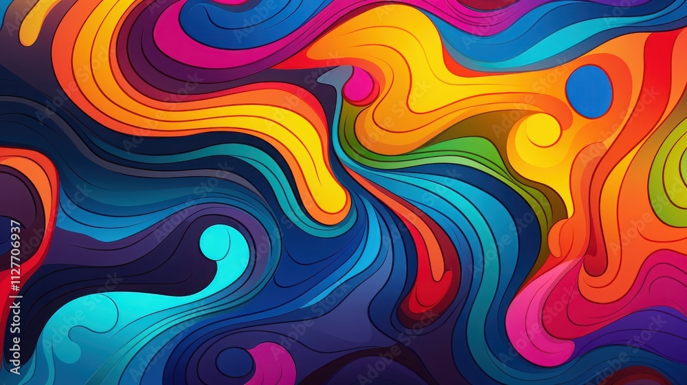 Abstract Colorful Swirling Wave Pattern Design Abstract Colorful Swirling Wave Pattern Design