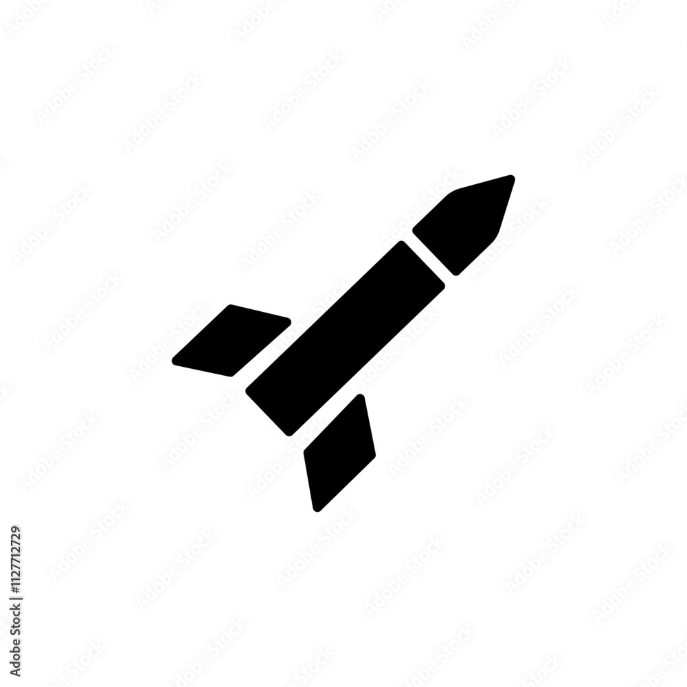 Missile icon Vector flat thin line illustration