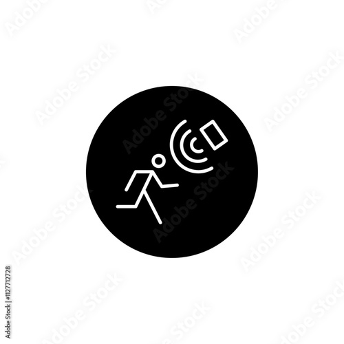 motion sensor icon Vector flat thin line illustration