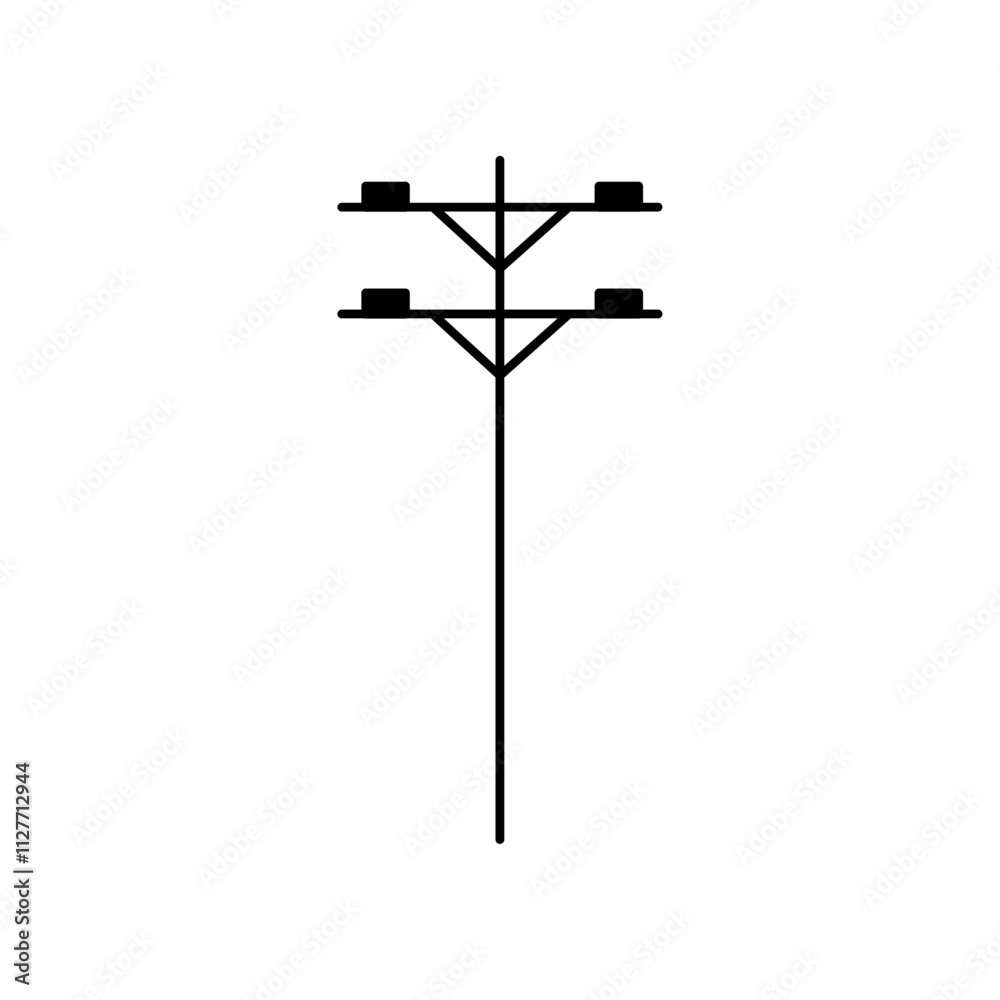 power pole icon Vector flat thin line illustration power pole icon Vector flat thin line illustration