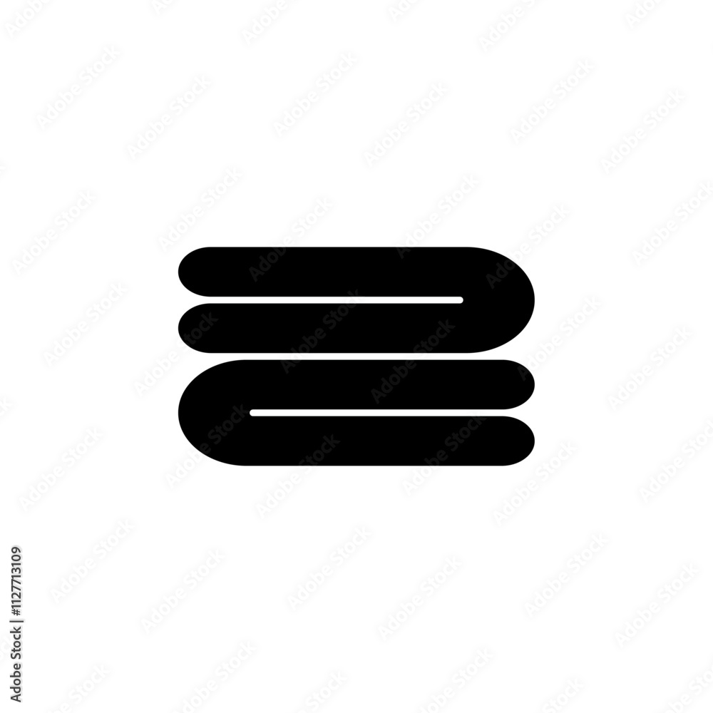 Rounded the folded bath towels icon Vector flat thin line illustration