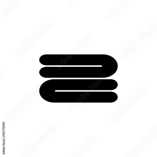 Rounded the folded bath towels icon Vector flat thin line illustration