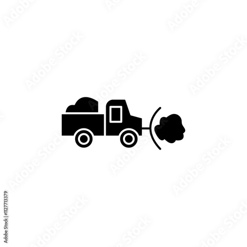 snowplow icon Vector flat thin line illustration