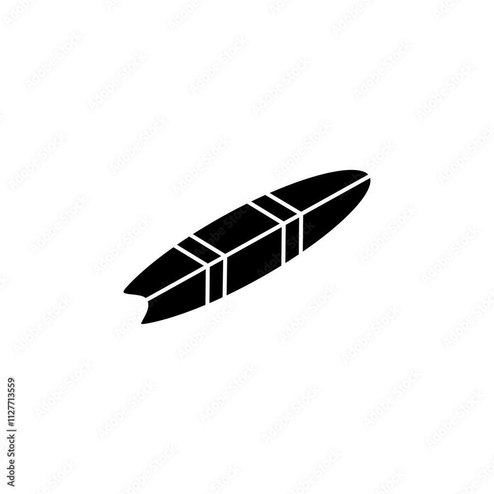 Surfboard icon Vector flat thin line illustration Surfboard icon Vector flat thin line illustration