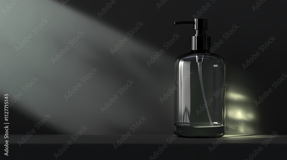transparent glossy soap dispenser