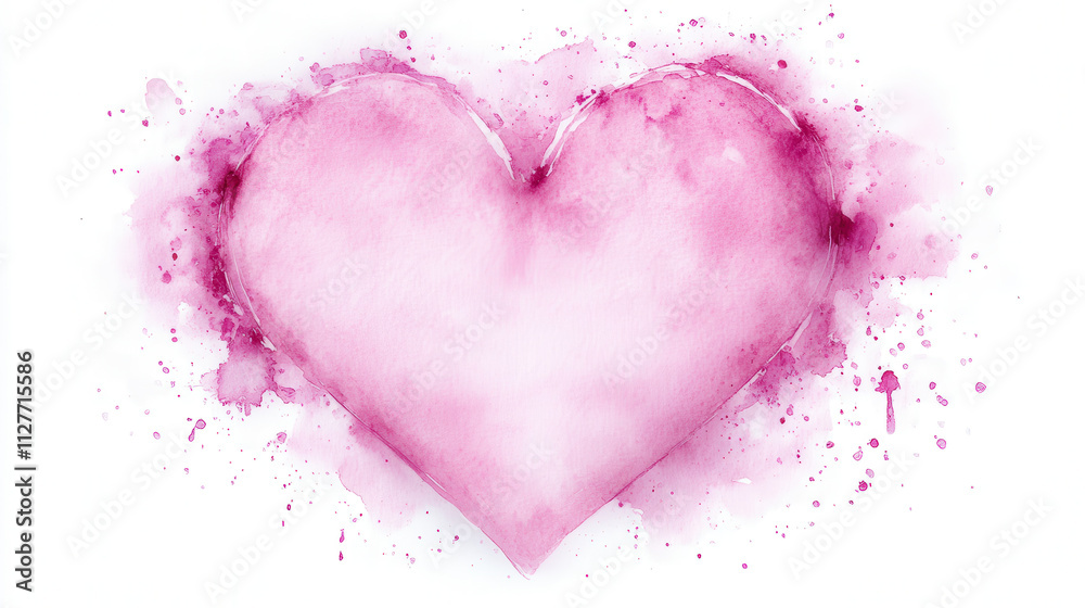 beautiful abstract pink heart illustration with watercolor splashes, perfect for expressing love and affection. Ideal for various creative projects beautiful abstract pink heart illustration with watercolor splashes, perfect for expressing love and affection. Ideal for various creative projects