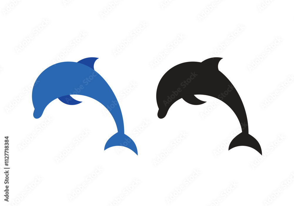 Obraz premium Icon dolphine unique design element with blank background