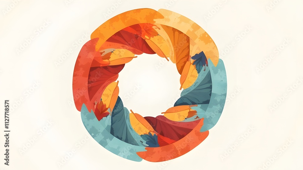 Fototapeta premium A diverse group of people are joyfully holding hands together in a large circle formation, symbolizing unity and connection among them