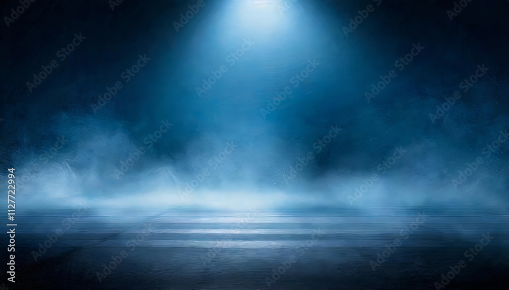 A Dark Empty Street at Night: A Captivating Scene with a Dark Blue Background, Neon Lights, and Spotlights Illuminating the Abandoned Urban Landscape A Dark Empty Street at Night: A Captivating Scene with a Dark Blue Background, Neon Lights, and Spotlights Illuminating the Abandoned Urban Landscape
