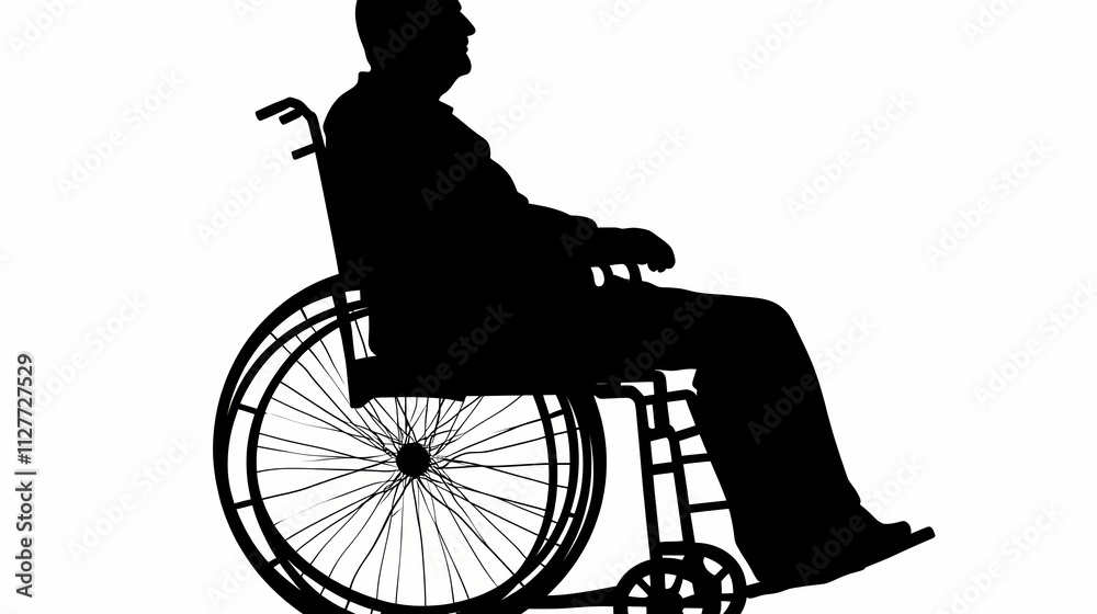 Obraz premium Png disabled man wheelchair silhouette furniture. Silhouette. Illustration