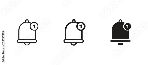 Notification bell icon set vector
