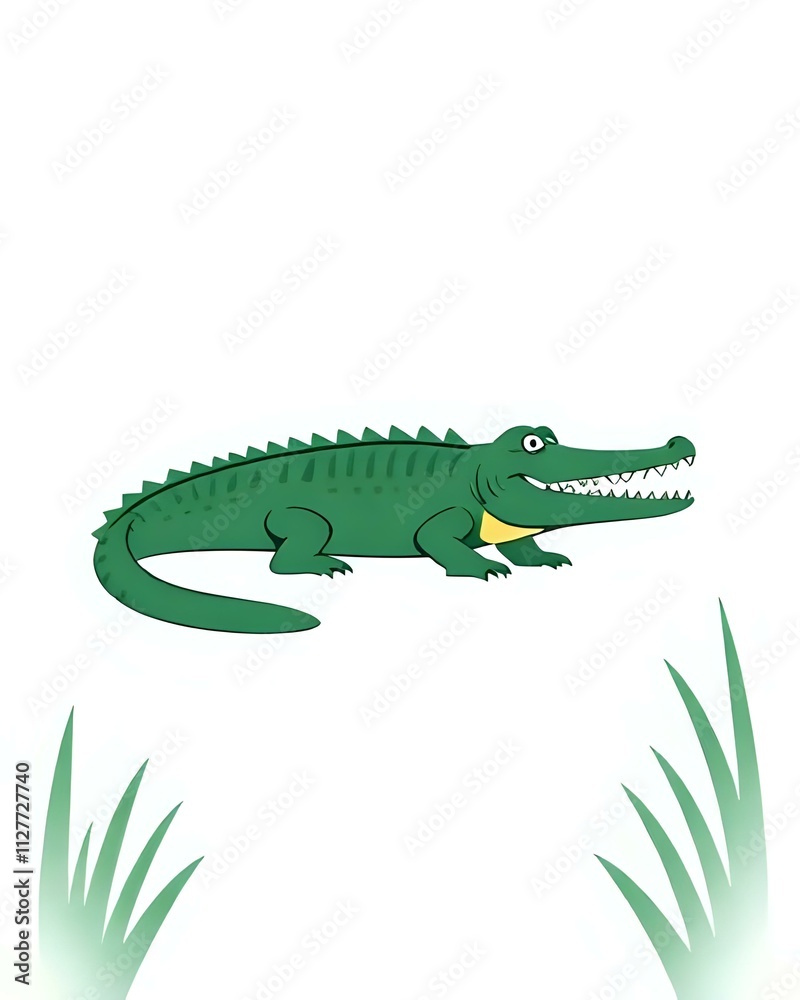 illustration d'un crocodile dans son milieu naturel illustration d'un crocodile dans son milieu naturel