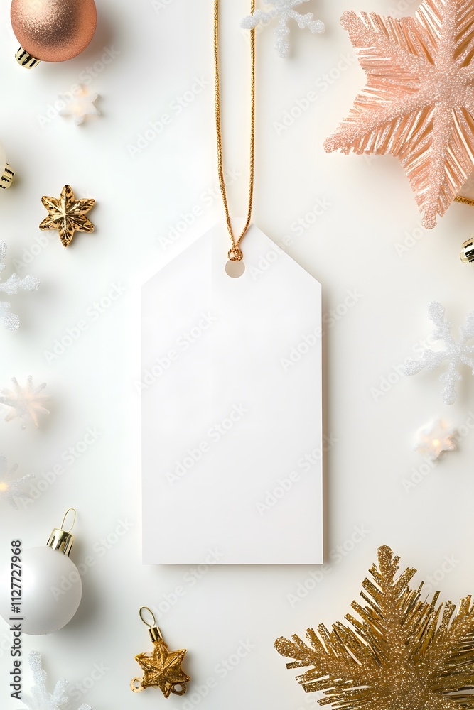 Obraz premium Blank_translucent_gift_tag_layout_surrounded,generation AI