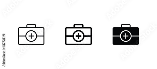 Fisrt aid kit icon set vector	 photo