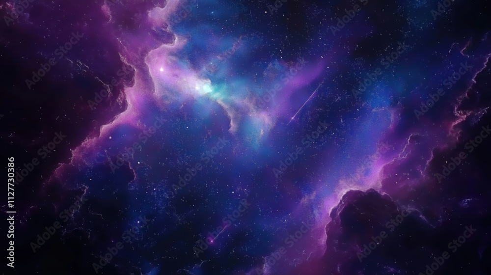 A stunning cosmic nebula filled with vibrant purple and blue hues, showcasing stars and celestial elements. A stunning cosmic nebula filled with vibrant purple and blue hues, showcasing stars and celestial elements.