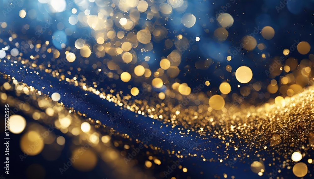 Elegant Abstract Background Featuring Dark Blue and Gold Particles, Perfect for Holiday Themes and Celebrations, Capturing the Essence of Christmas with Golden Light Shine Effects Elegant Abstract Background Featuring Dark Blue and Gold Particles, Perfect for Holiday Themes and Celebrations, Capturing the Essence of Christmas with Golden Light Shine Effects