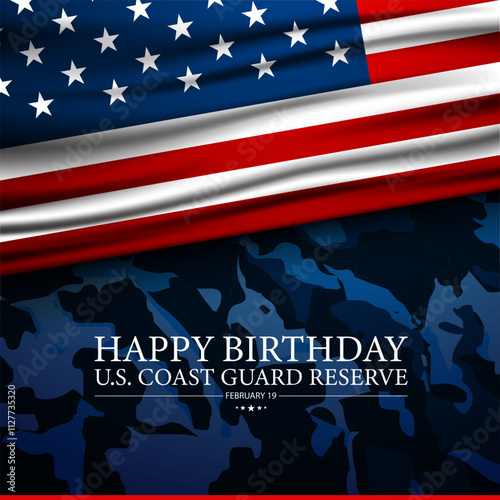 U.S. Coast Guard Reserve Birthday February 19 Background Illustration