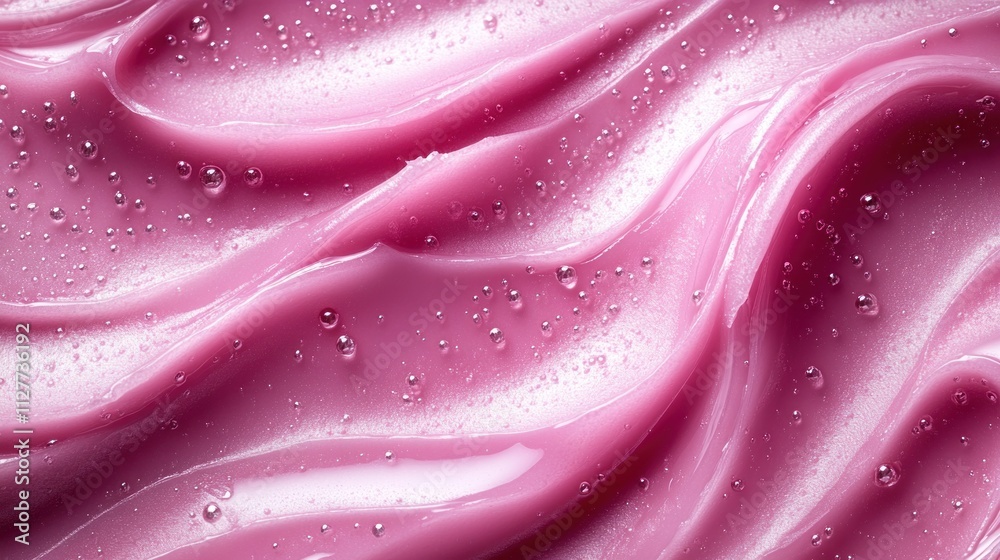 Pink cosmetic cream texture with bubbles. Pink cosmetic cream texture with bubbles.