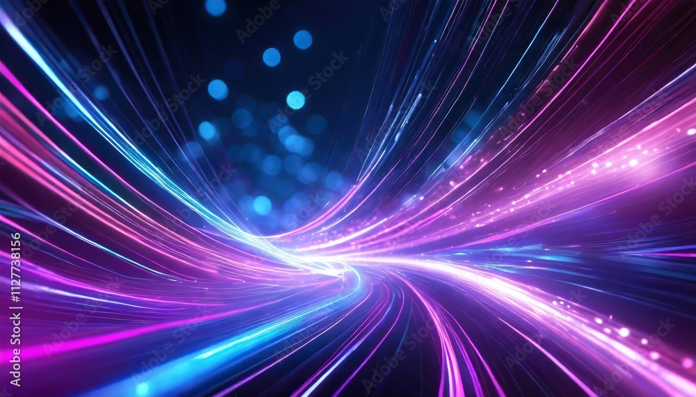 Abstract Futuristic Background Featuring Pink and Blue Glowing Neon Wave Lines in High-Speed Motion - A Stunning Visual Representation of Modern Digital Art Abstract Futuristic Background Featuring Pink and Blue Glowing Neon Wave Lines in High-Speed Motion - A Stunning Visual Representation of Modern Digital Art