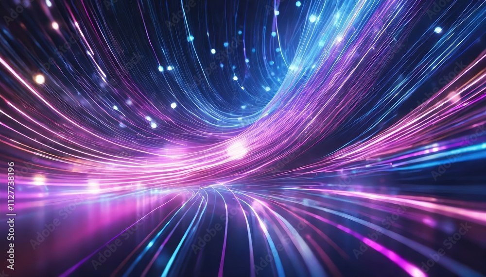 Abstract Futuristic Background Featuring Pink and Blue Glowing Neon Moving High-Speed Wave Lines - A Captivating Visual Experience for Digital Art and Design Enthusiasts Abstract Futuristic Background Featuring Pink and Blue Glowing Neon Moving High-Speed Wave Lines - A Captivating Visual Experience for Digital Art and Design Enthusiasts