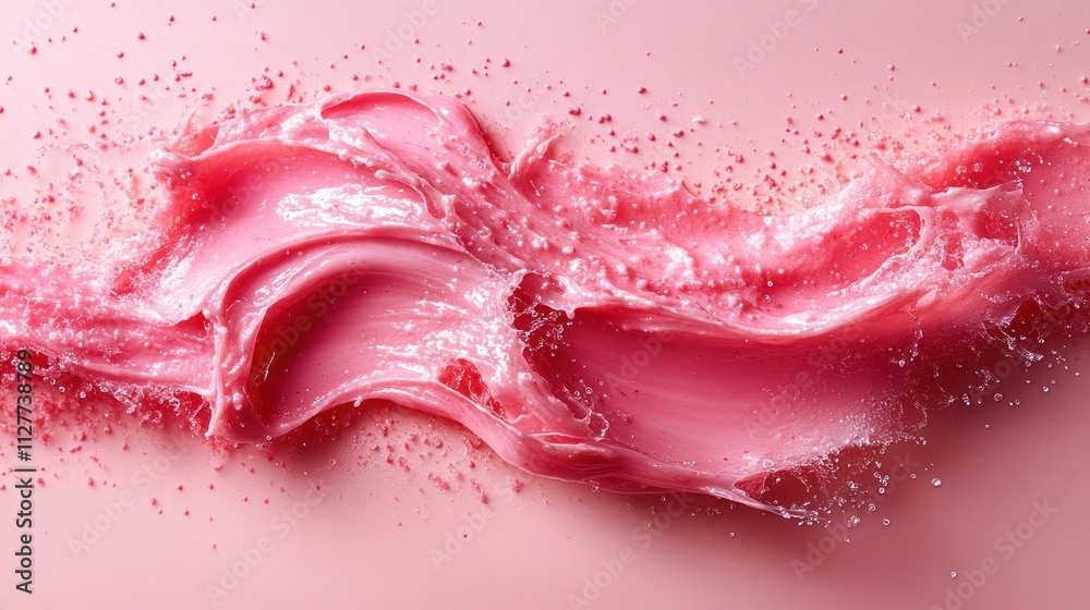 Pink liquid splash, dynamic flow. Pink liquid splash, dynamic flow.