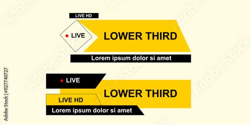 Graphic set lower thirds for media television video. from abstract shapes.