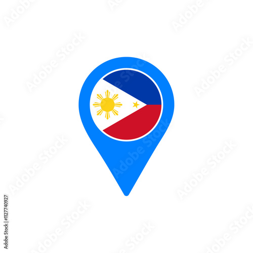 Phillipines location pin with national flag design vector illustration Free Download Phillipines location pin with national flag design vector illustration - GFXLoad